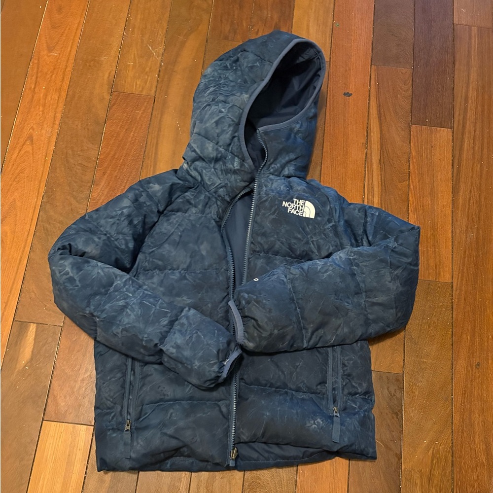 Boys The North Face Navy Puffy Hooded Jacket